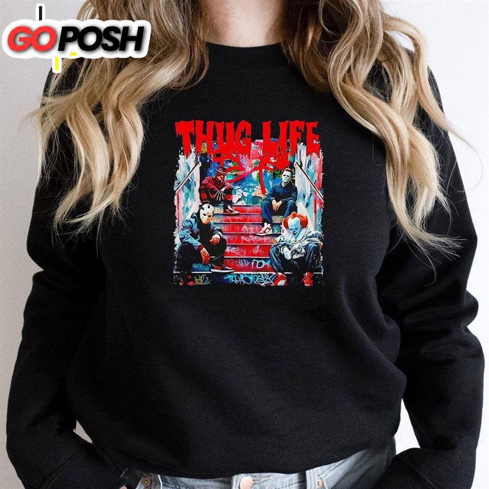 Thug Life Horror Characters Halloween Shirt