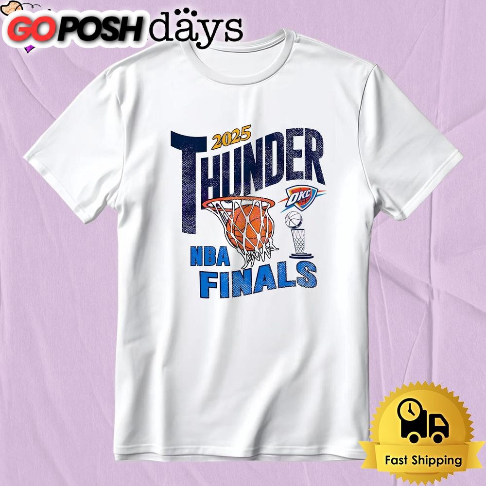 Thunder 2025 Basketball Net Nba Finals Retro Hoop T-Shirt