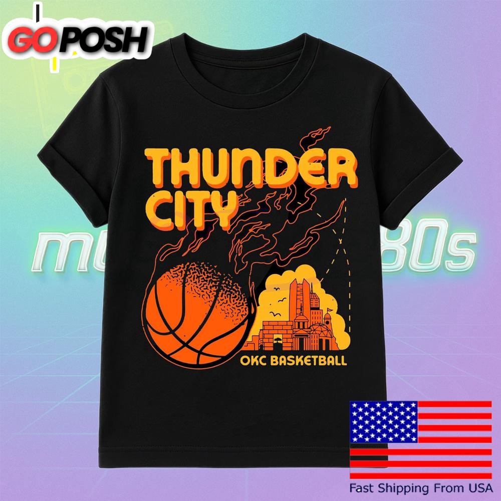 Thunder City Vintage Okc Basketball T Shirt