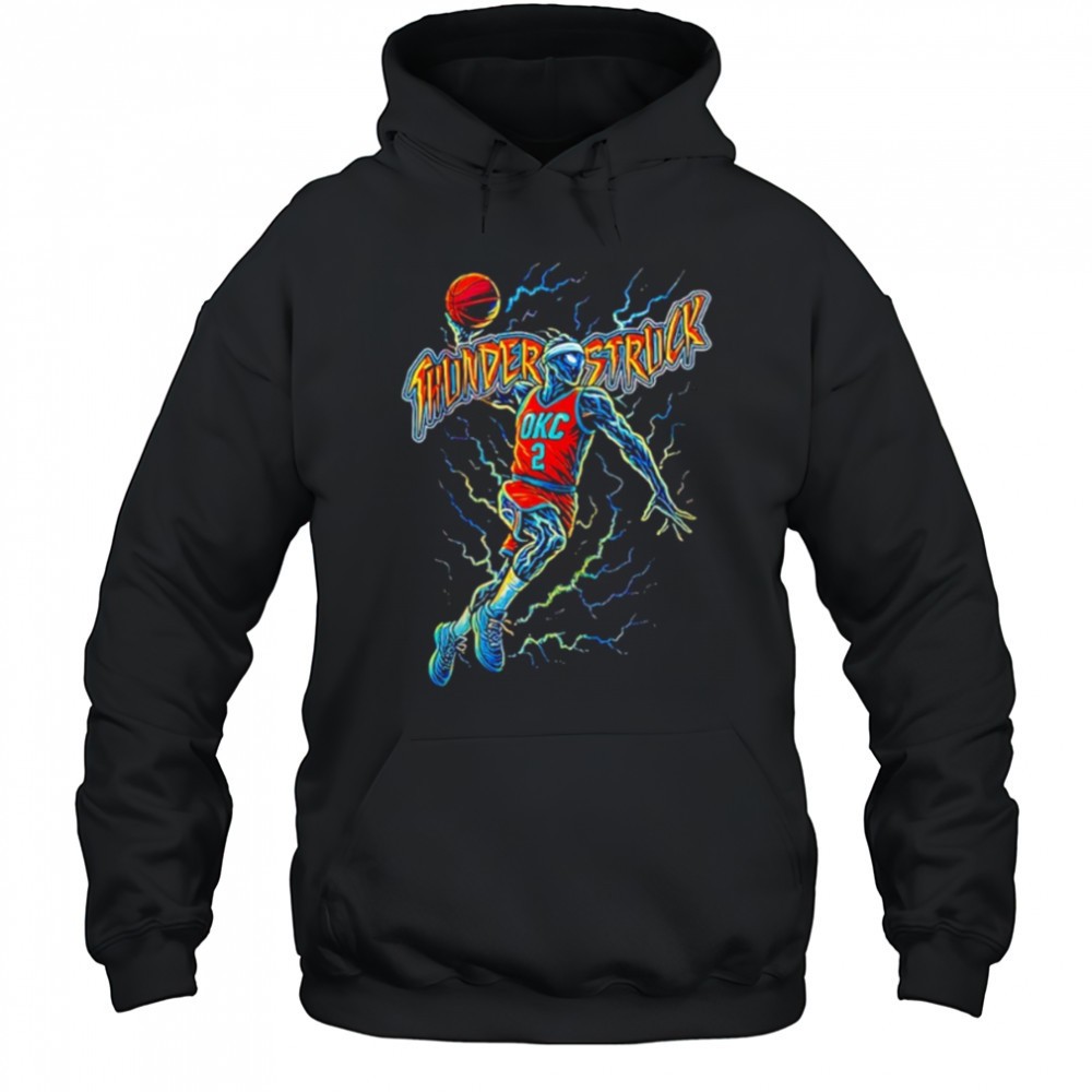 Thunderstruck OKC Basketball SGA skeleton lightning shirt
