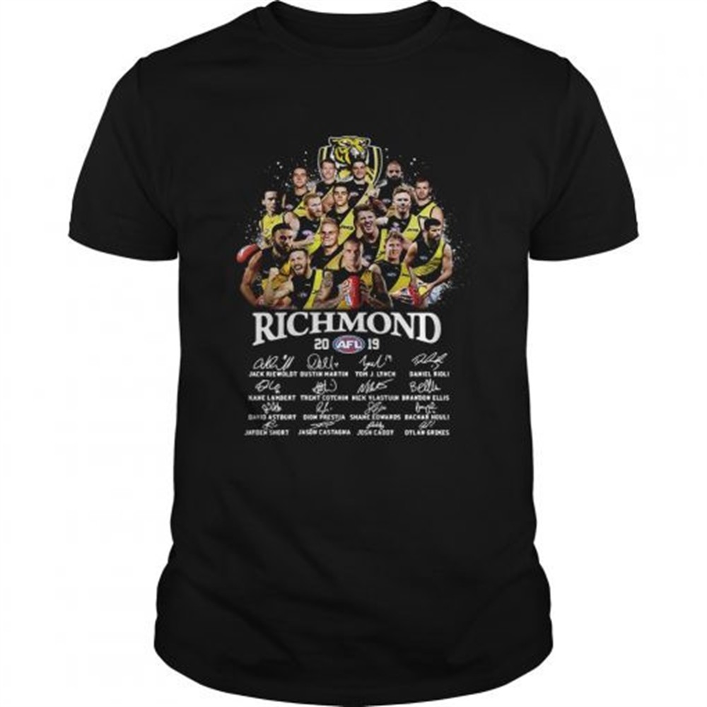 tiger-richmond-2019-afl-team-player-signatures-shirt-u9aa575u Tiger Richmond 2019 AFL Team Player Signatures shirt