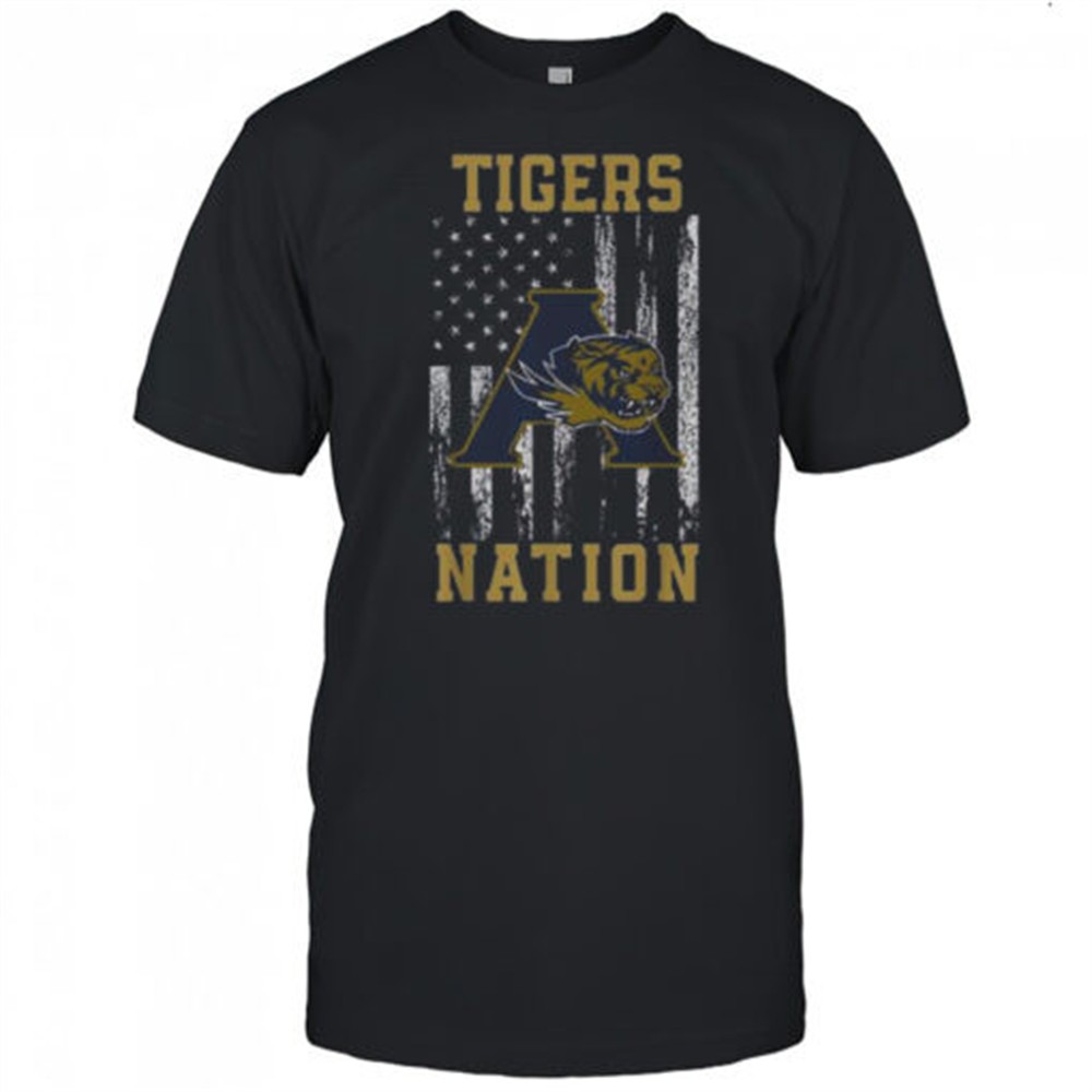 Tigers Nation American Flag School Spirit Pride Sports T-Shirt