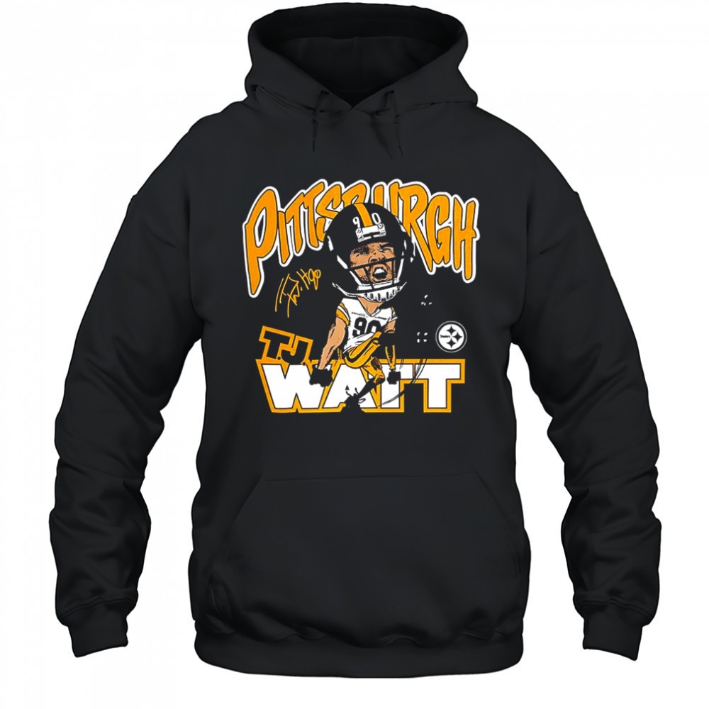 T.J. Watt Pittsburgh Steelers football caricature player graphic shirt