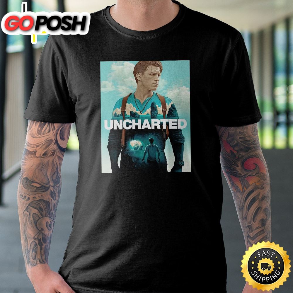 tom-holland-uncharted-poster-t-shirt-xf51ansq Tom Holland Uncharted Poster T-Shirt