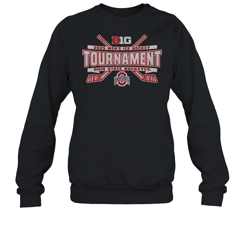 Top Ohio State Buckeyes 2025 Big Ten Mens Ice Hockey Tournament Logo T-Shirt