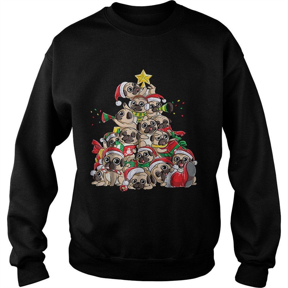 Top Pug Christmas Merry Pugmas Xmas Tree Santa Boys Gifts shirt