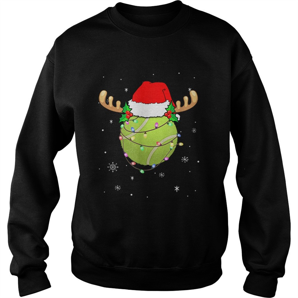 Top Santa Hat Tennis Reindeer Christmas Gifts shirt