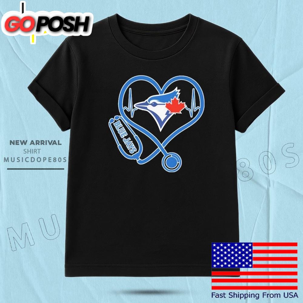 Toronto Blue Jays Caring Hearts Nurse Stethoscope T Shirt