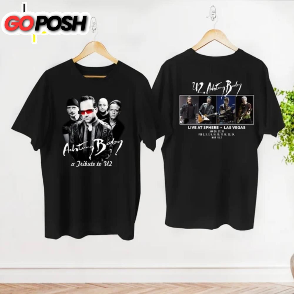 Tour 2025 Achtung Baby Live at Sphere U2 Band Shirt
