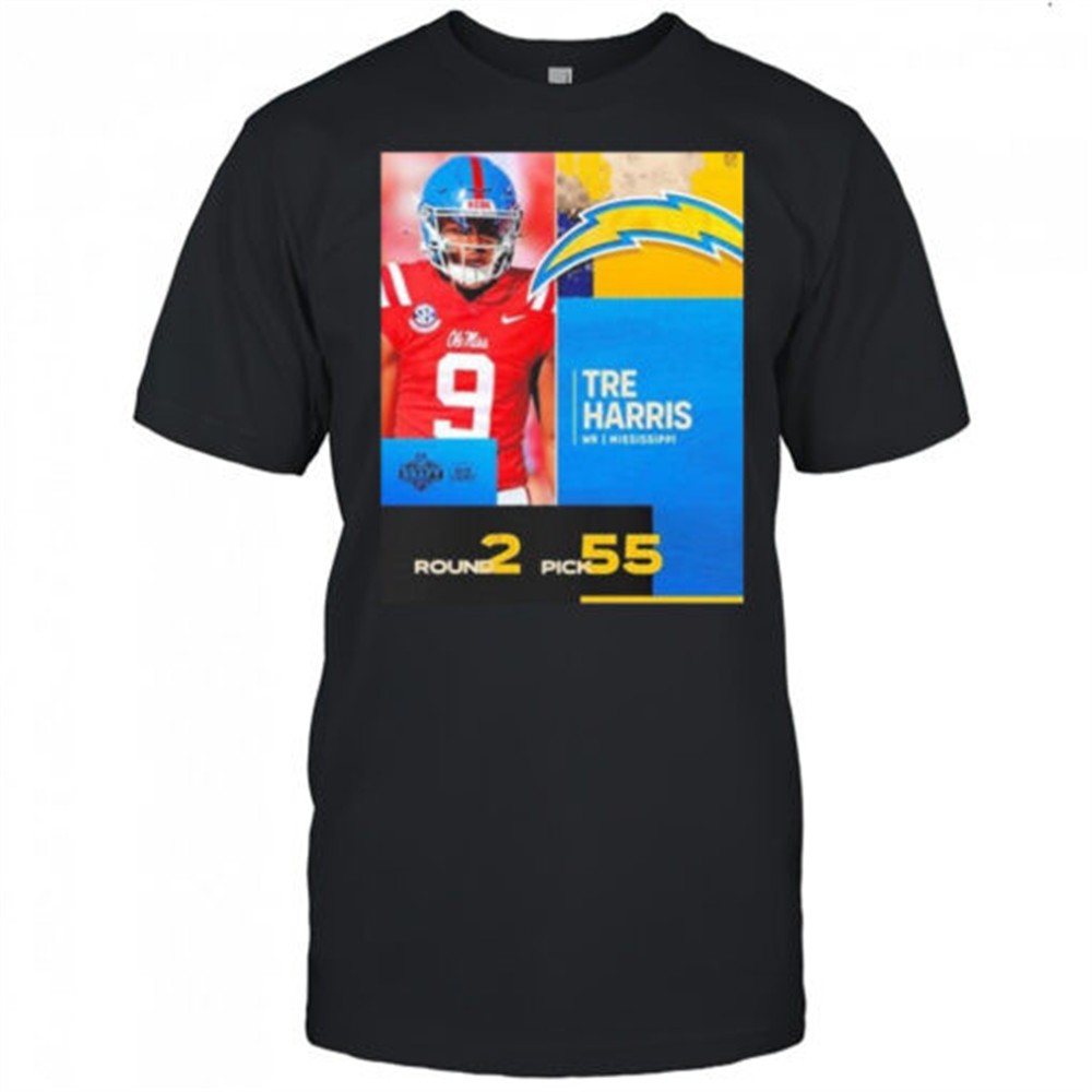 tre-harris-los-angeles-chargers-pick-2025-nfl-draft-t-shirt-k9mcexd6 Tre Harris Los Angeles Chargers Pick 2025 Nfl Draft T-Shirt