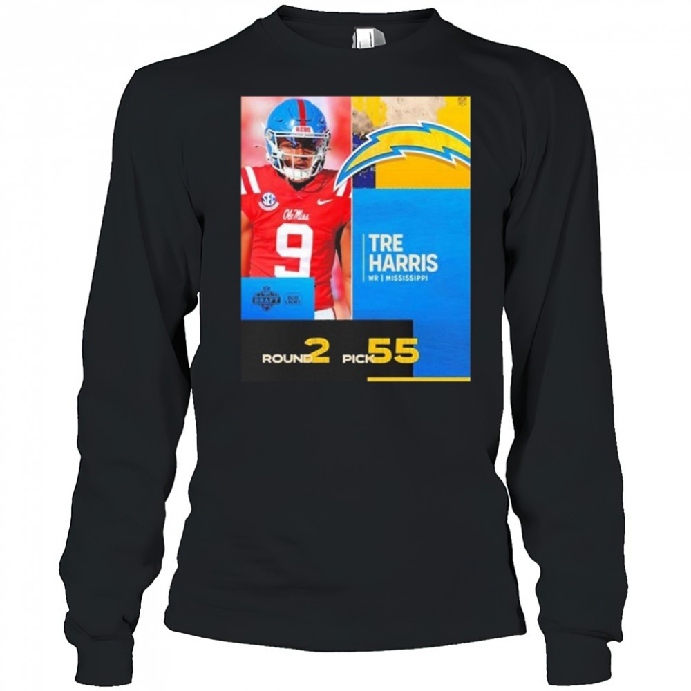 tre-harris-los-angeles-chargers-pick-2025-nfl-draft-t-shirt-k9mcexd6 Tre Harris Los Angeles Chargers Pick 2025 Nfl Draft T-Shirt