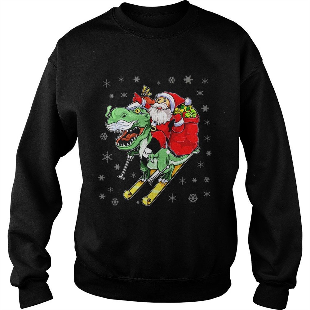 TRex Santa Ride Funny Ugly Christmas TShirt