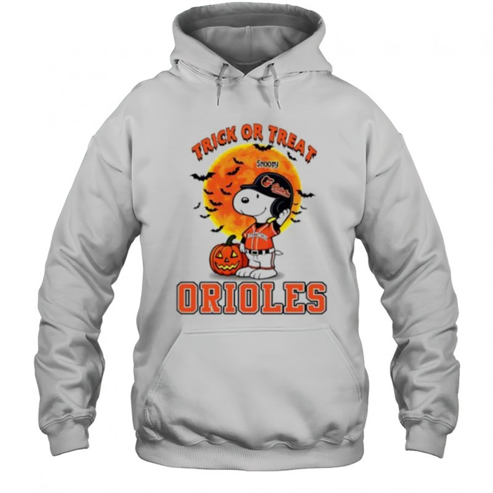 Trick or Treat Baltimore Orioles Snoopy Halloween shirt