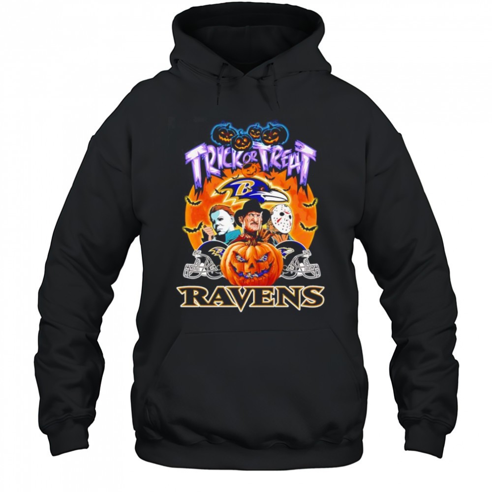 Trick or treat Baltimore Ravens horror character shirt