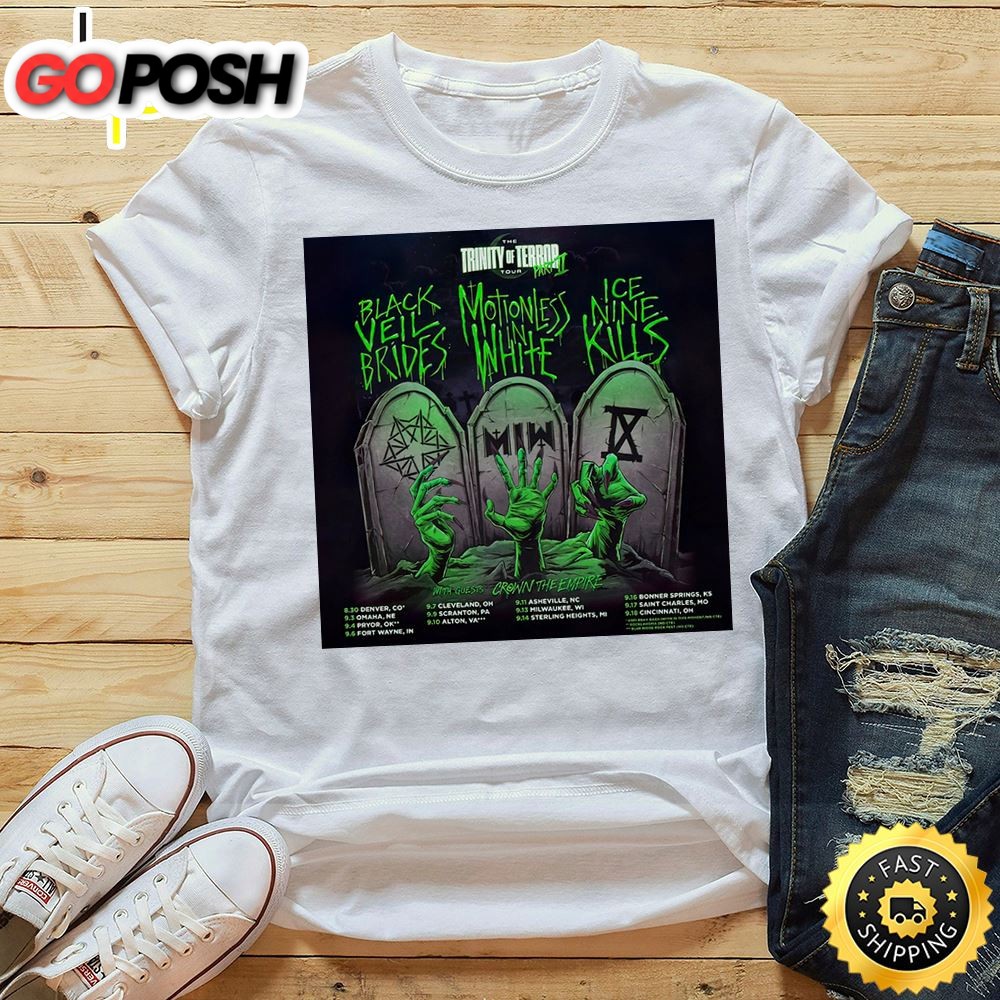 Trinity Of Terror Tour Concert Tickets 2025 Live Tour Dates Unisex T-Shirt