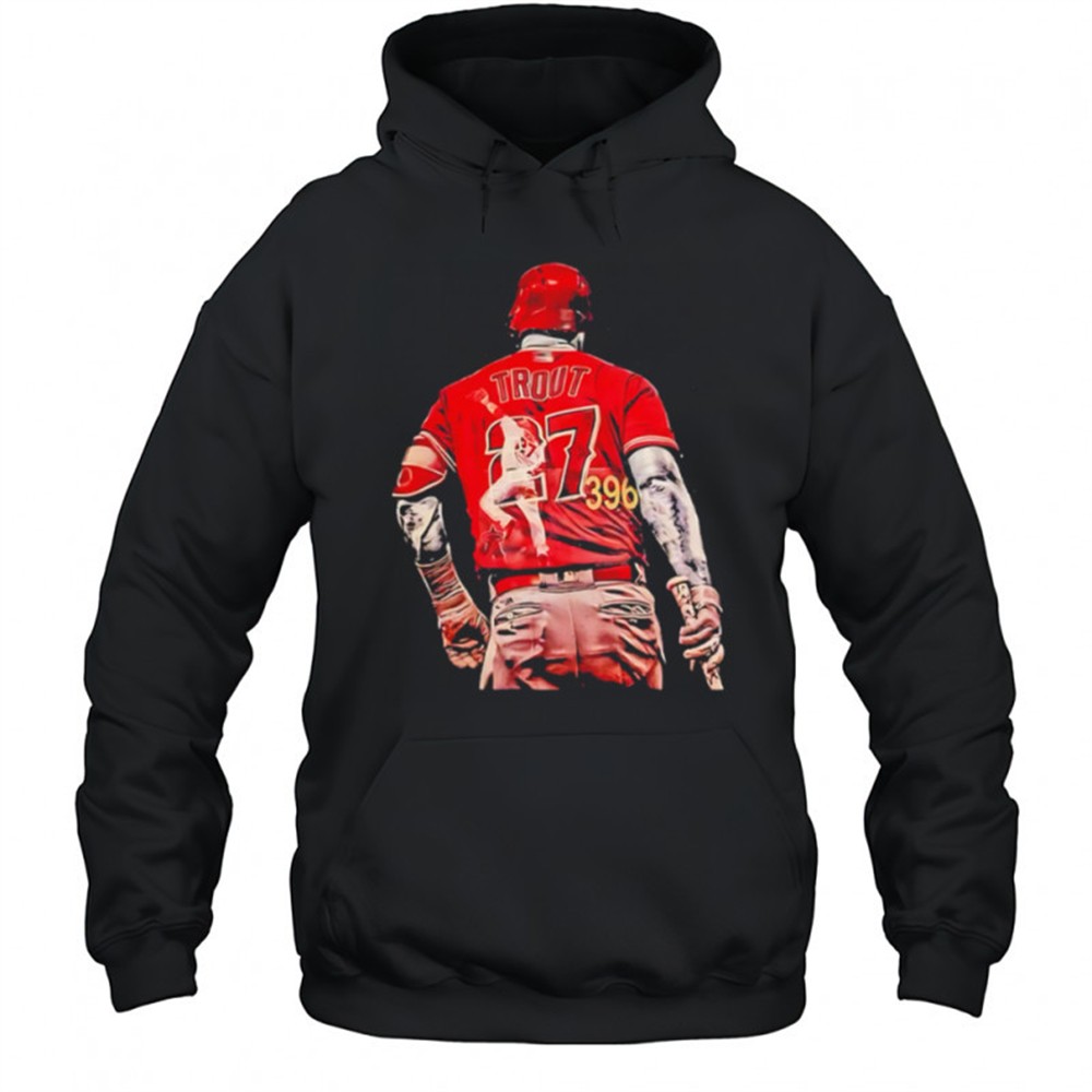 Trout 27 396 baseball with angel player and jersey graphic shirt