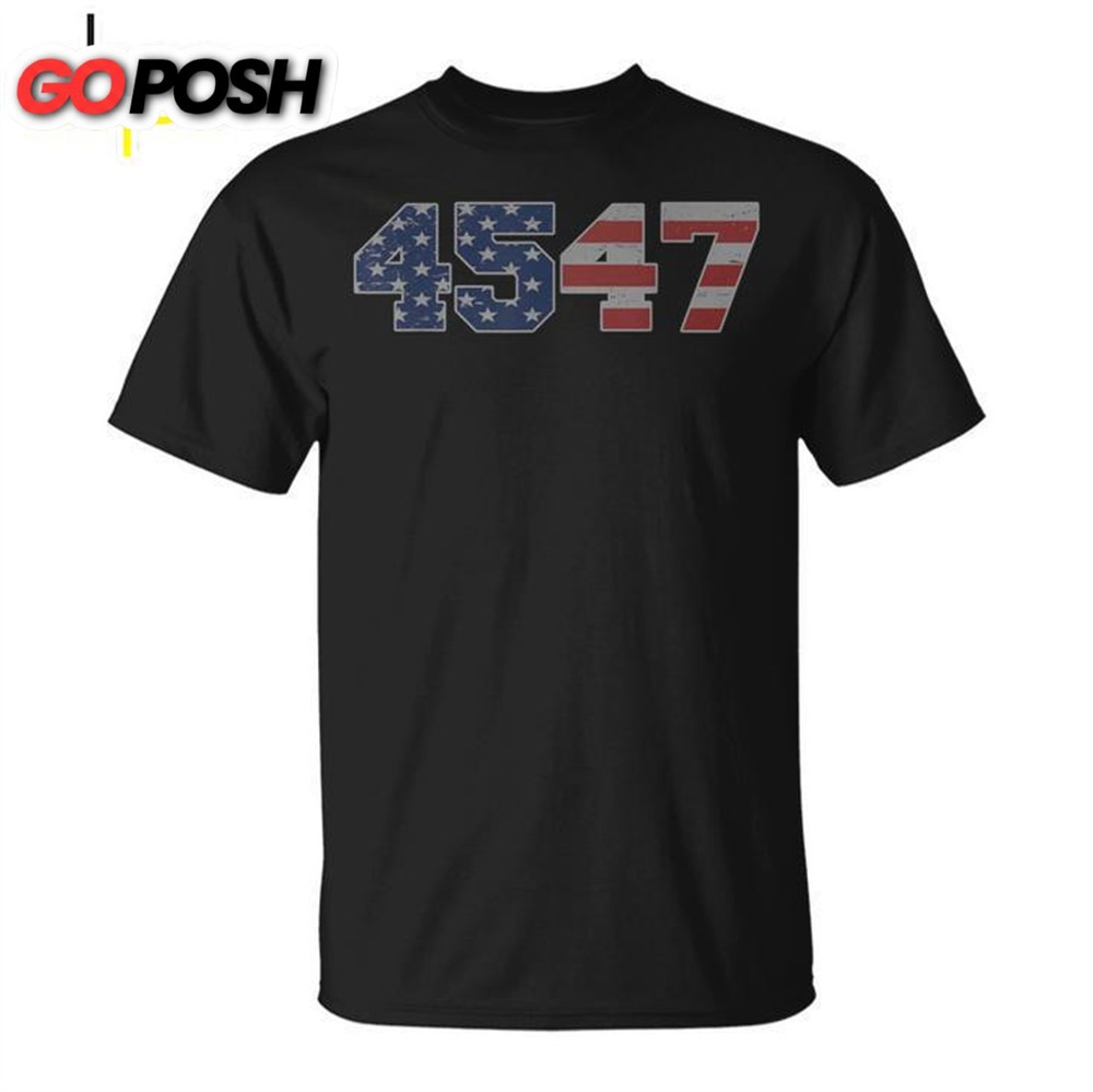 Trump 2024 45 47 American Flag Unisex T-shirt