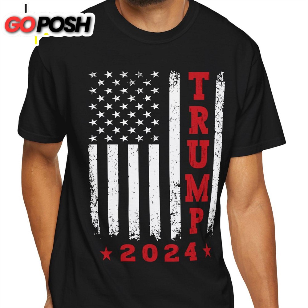 Trump 2024 American Flag Vintage Shirt Donald Trump Homage Shirt Donald Trump Fan Tees Personalized Custom Trump Shirt