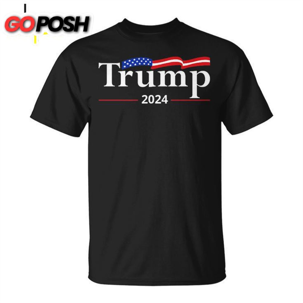 Trump 2024 Flag On Back Take America Back Trump Flag 45 47 Unisex T-shirt