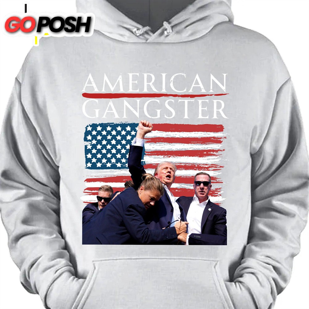 Trump American Gangster Trump Fight 2024 Shirt Pennsylvania Rally Trump Fight Shirt Dark
