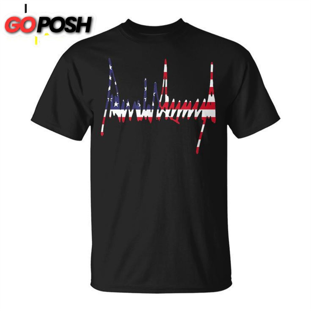 Trump Signature Usa Flag Color 4Th Of July 2024 Maga 45 47 Unisex T-shirt