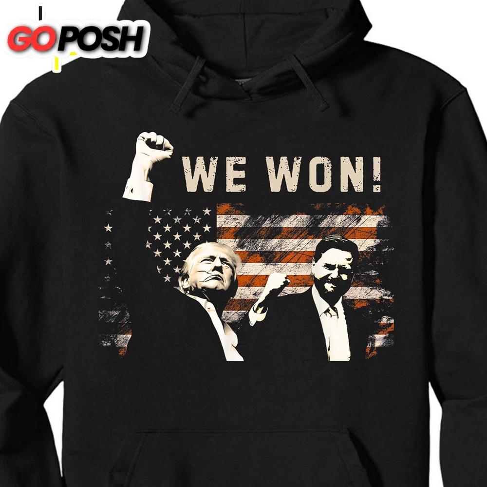 Trump Vance We Won, Trump Winning Election Shirt, Trump 47th President Shirt Dark