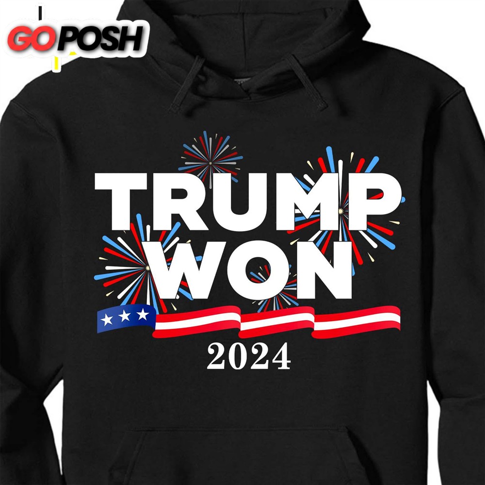 Trump Won Again Shirt, Trump 2024 Shirt, Republican Trump 47th President Shirt Dark