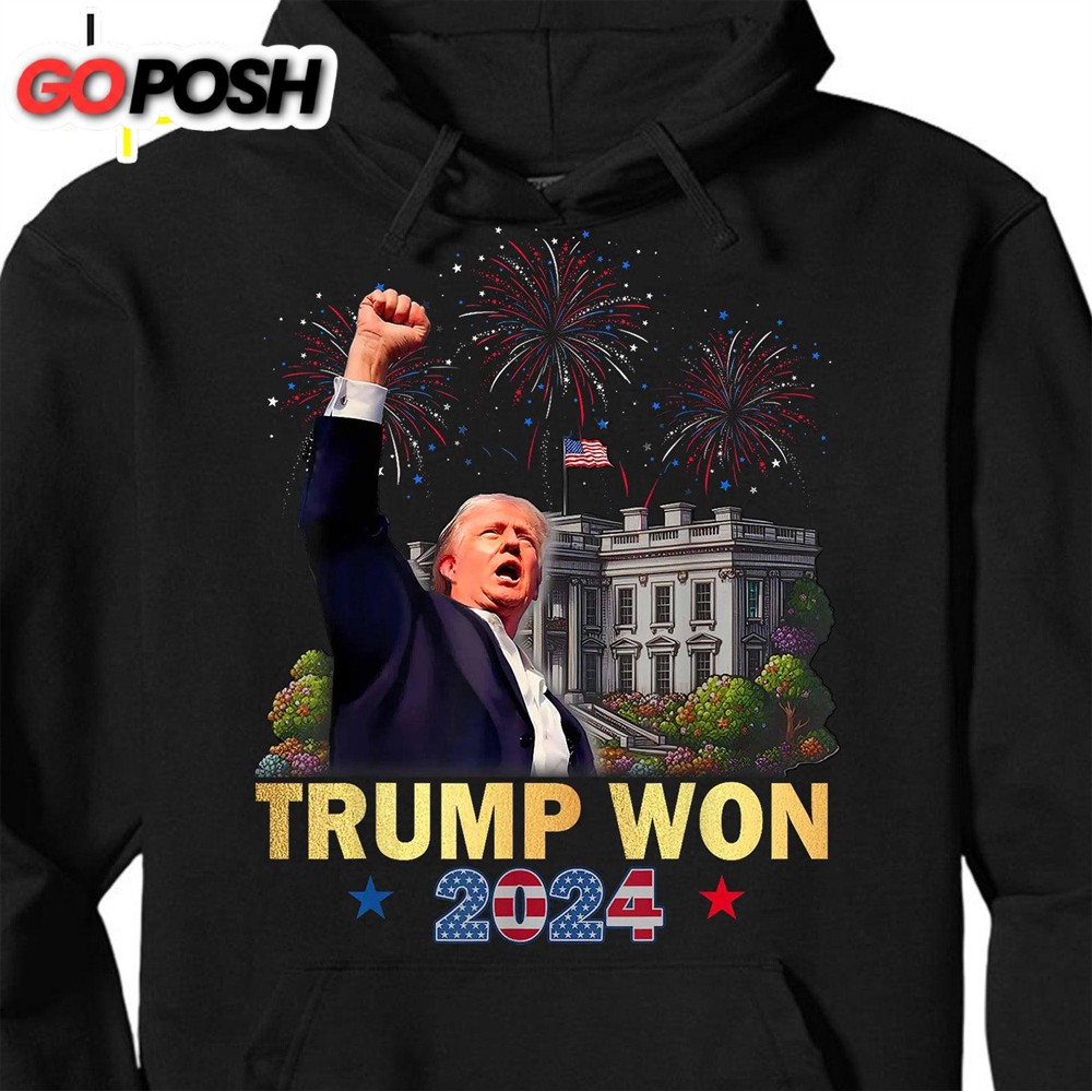 Trump Won, Trump Victory Shirt, Donald Trump US President 47th Shirt Dark
