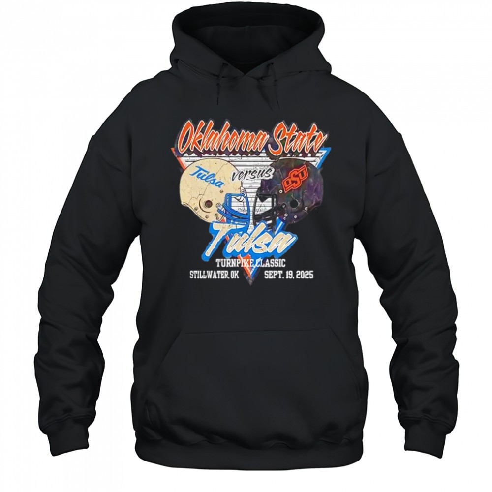 Tulsa Hurricanes vs Oklahoma State Cowboys football 2025 vintage shirt