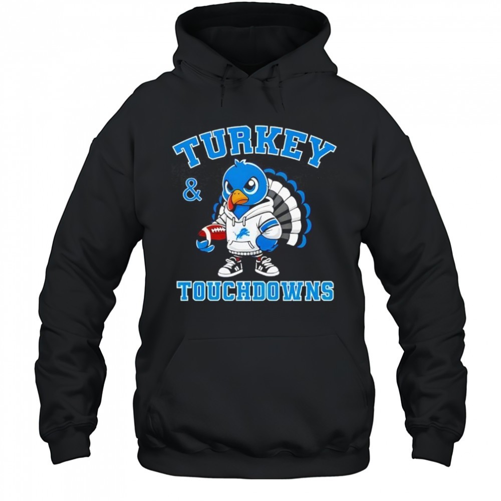 Turkey & Touchdowns Detroit Lions Thanksgiving shirt