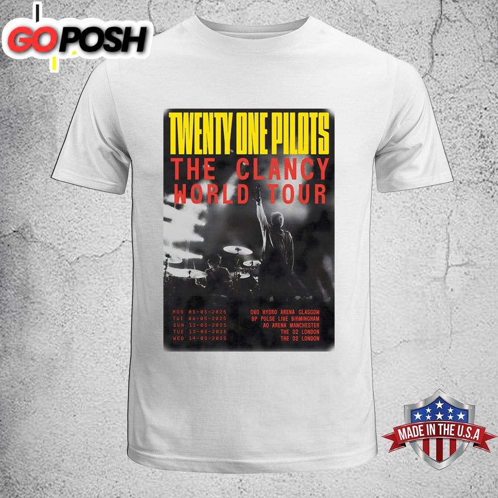 Twenty One Pilots The Clancy 2025 UK Arena Tour Poster Unisex T-Shirt