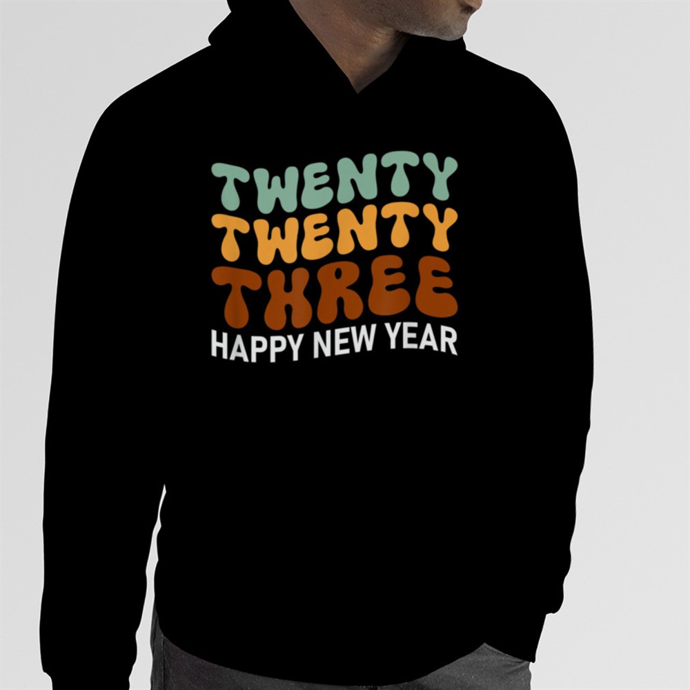 Twenty Twenty Three Happy New Year Retro Style T-Shirt B0BNP9GZC7