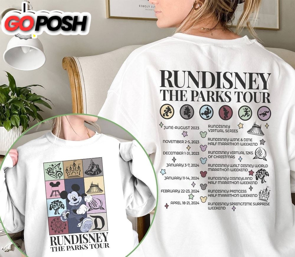 Two Sided Mickey Rundisney Marathon The Parks Tour Shirt Disneyland Mickey Marathon T-shirt