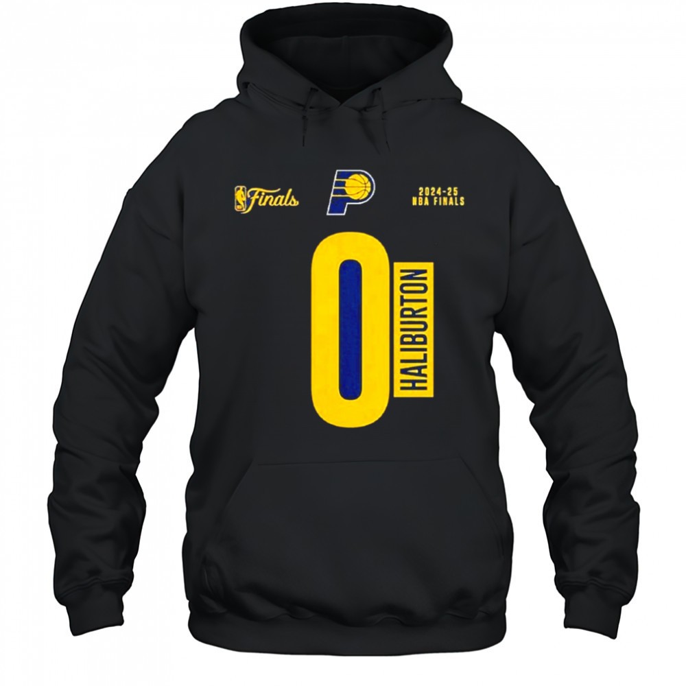 Tyrese Haliburton Indiana Pacers 2025 Nba Finals Court Vision Name & Number T-shirt