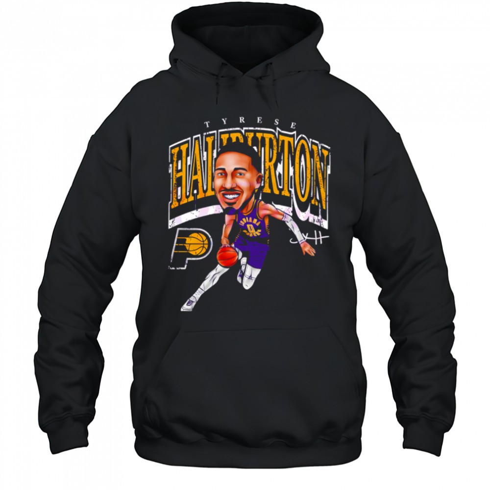 Tyrese Haliburton Indiana Pacers Basketball Cartoon Style funny cartoon shirt