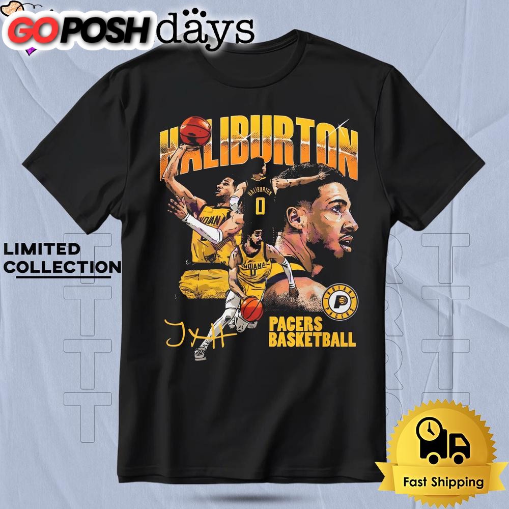 Tyrese Haliburton Indiana Pacers Basketball Collage T Shirt