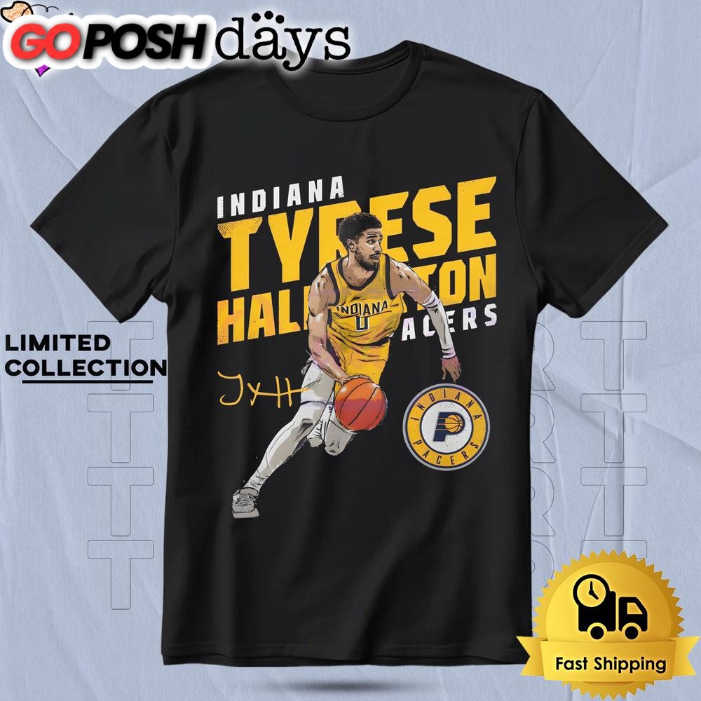 Tyrese Haliburton Indiana Pacers Basketball Slant T Shirt