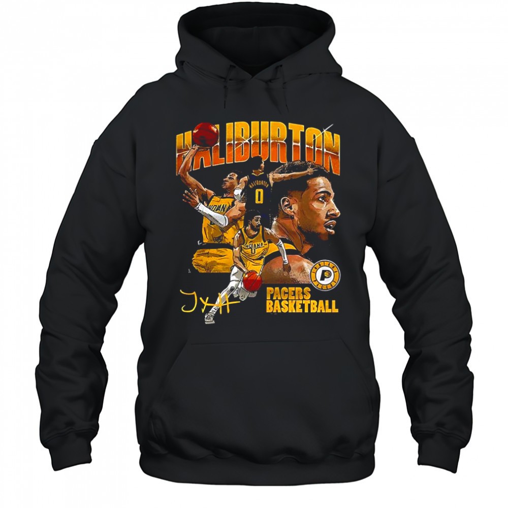 Tyrese Haliburton Indiana Pacers basletball player collage signature shirt