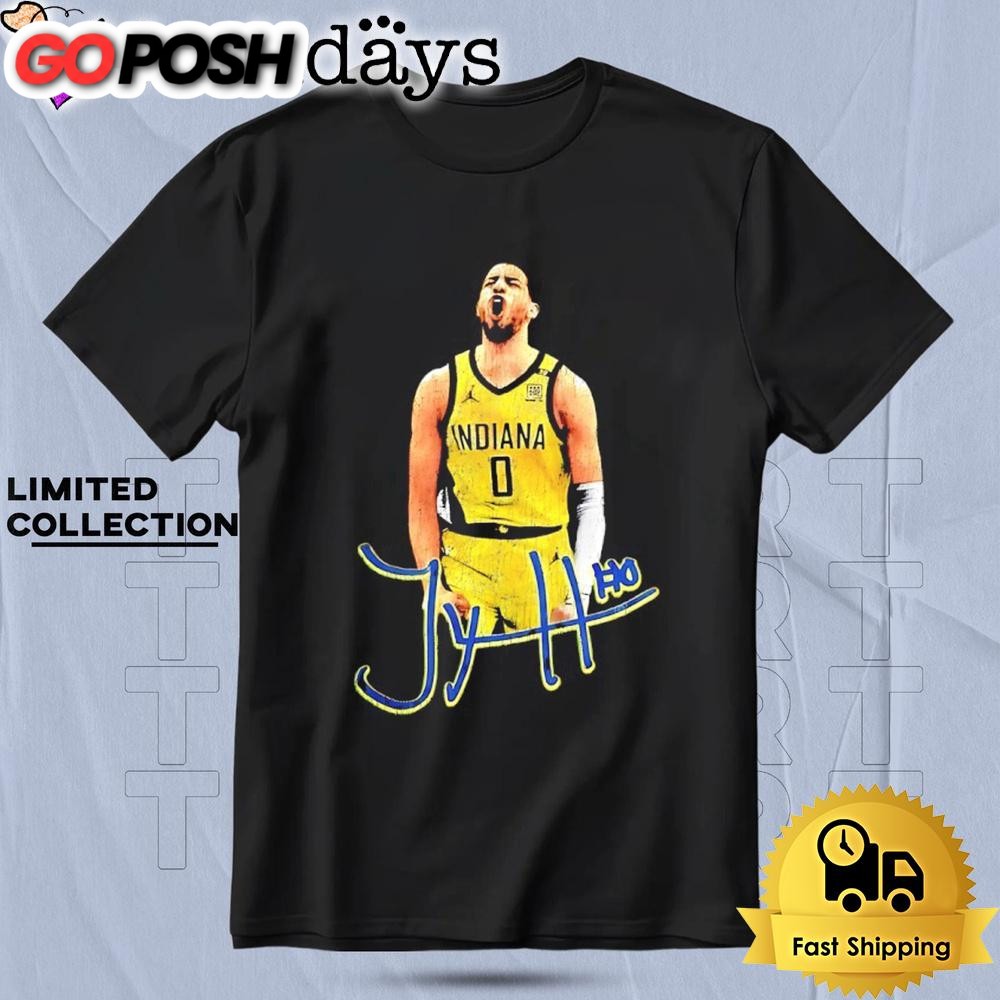 Tyrese Haliburton Player Name Signature T Shirt