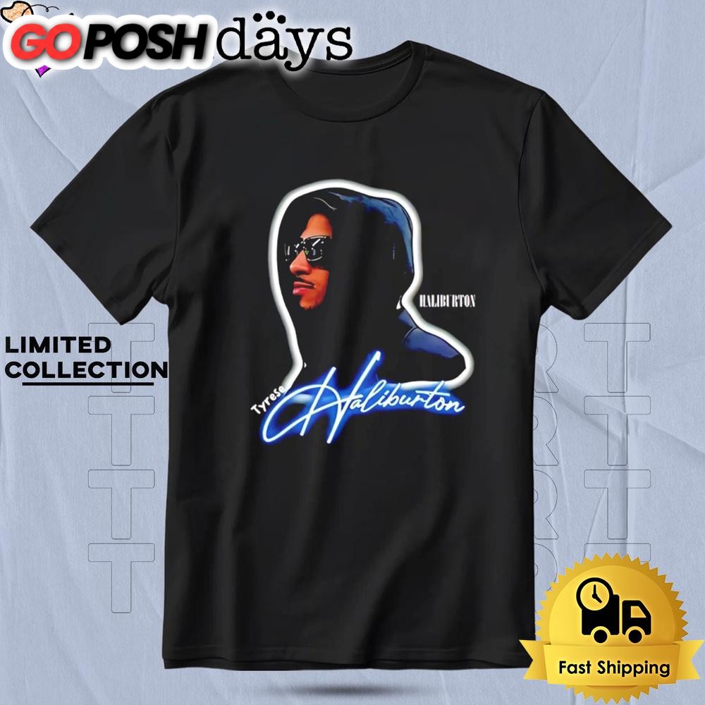 Tyrese Haliburton Portrait Signature T Shirt