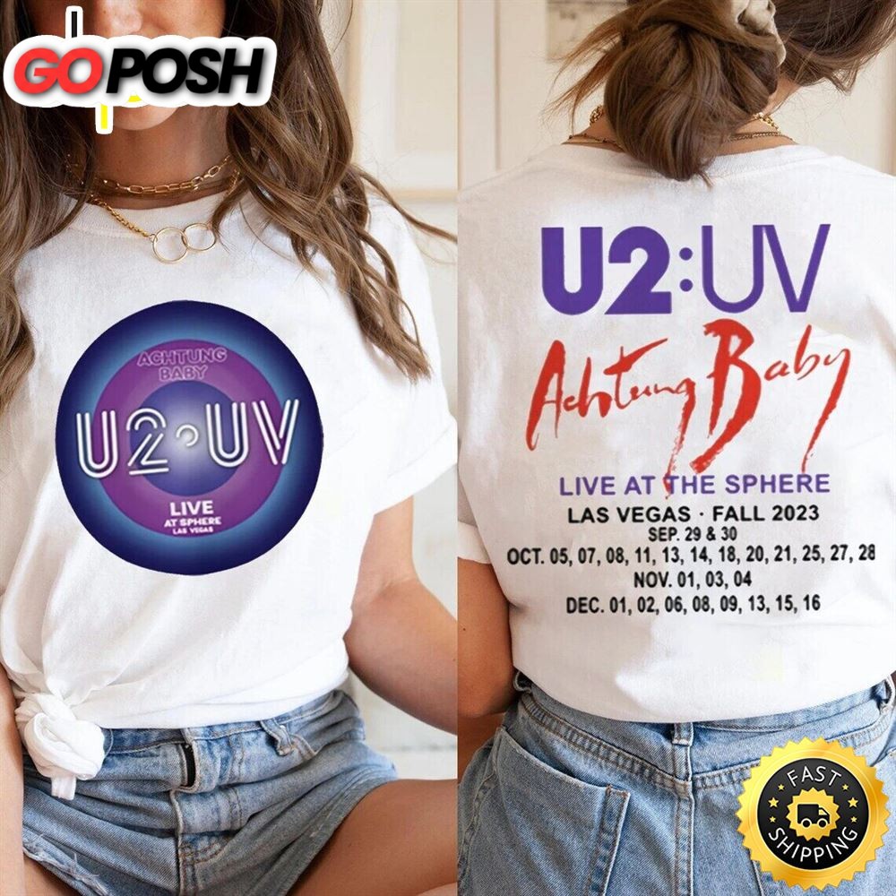 U2 Achtung Baby Live At Sphere Las Vegas Tour 2023 T-Shirt