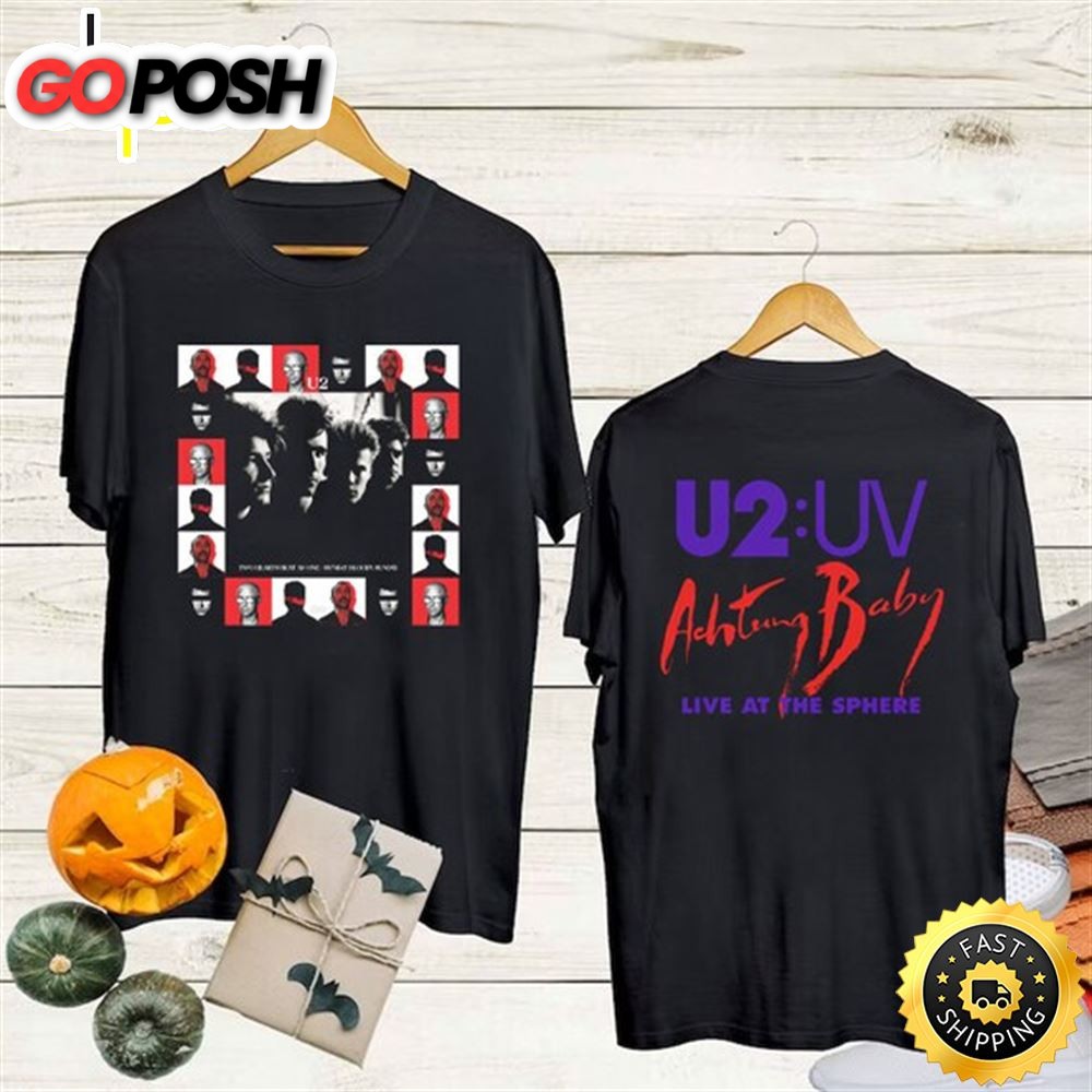 U2 Achtung Baby Live At Sphere T-Shirt Rock Band Las Vegas