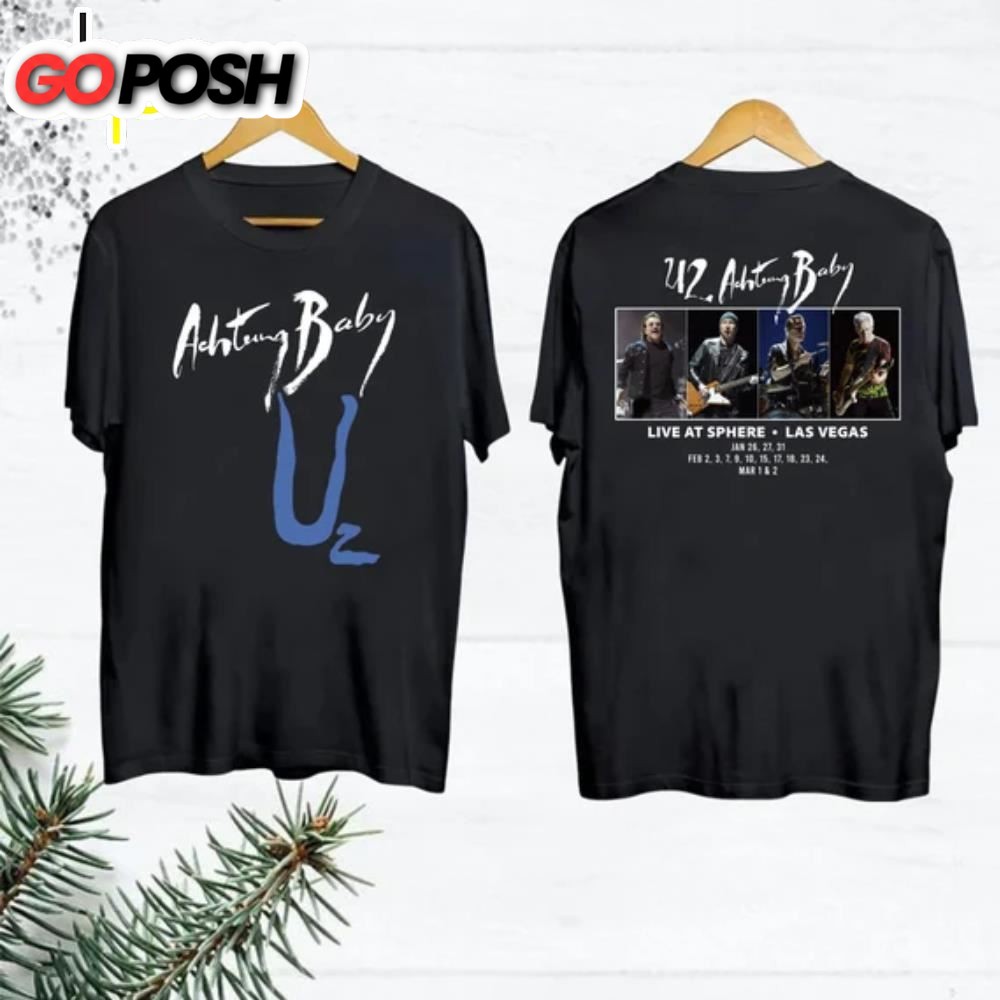 U2 Achtung Baby Tour 2025 U2 Band Tshirt