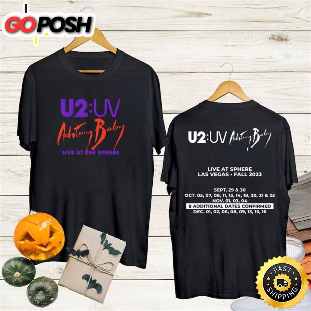 U2 Uv Achtung Baby Las Vegas Tour 2023 White T Shirt