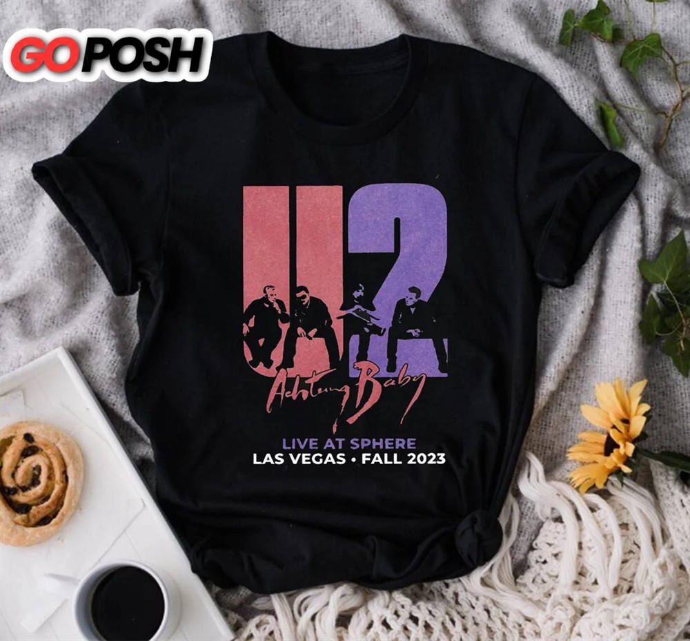 U2 Uv Achtung Baby Las Vegas Tour 2025 Black T Shirt