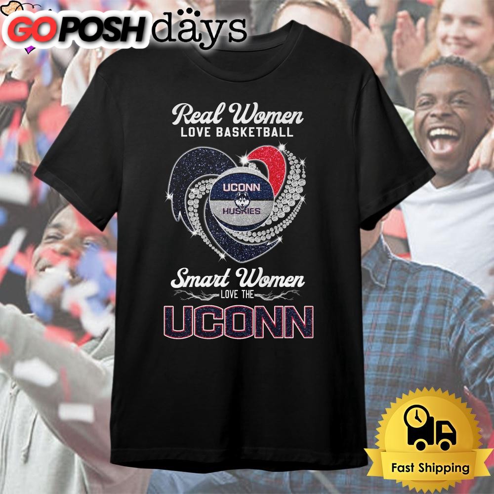 Uconn Huskies Real Women Love Basketball T Shirt