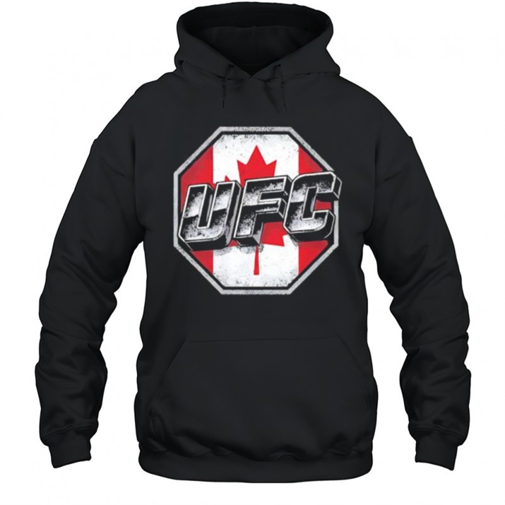 UFC octagon logo Canada flag background shirt