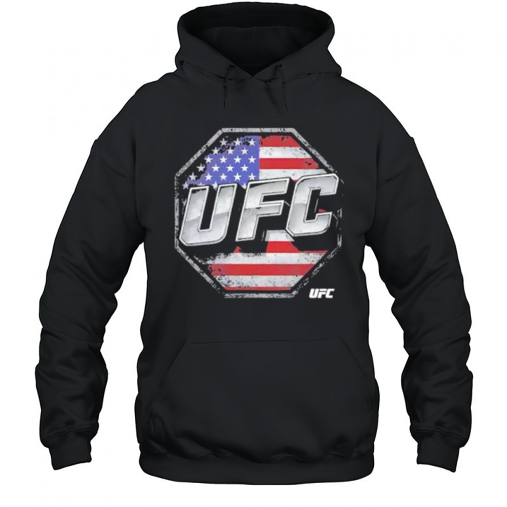 UFC octagon logo USA flag background shirt