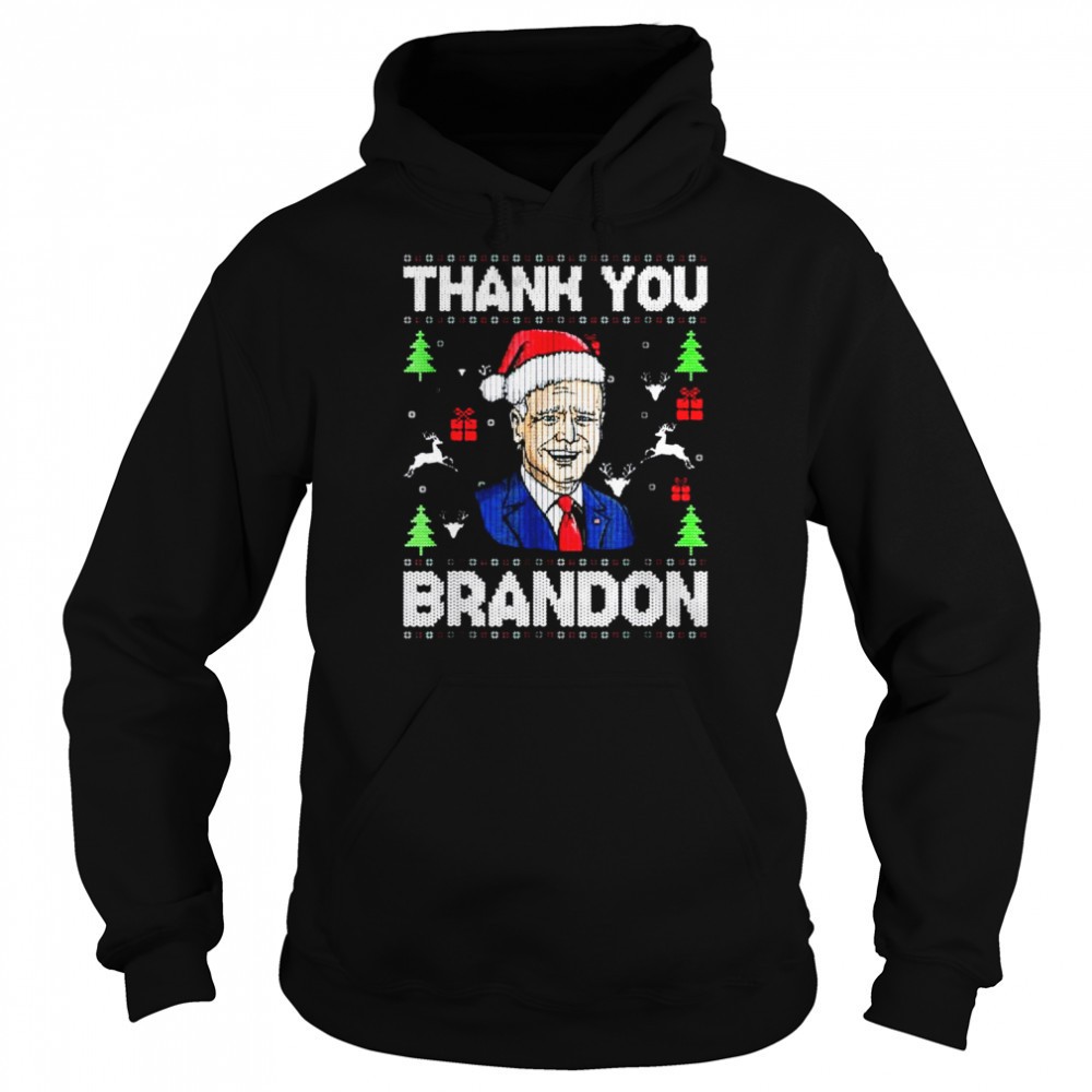 Ugly Santa Joe Biden thank you brandon Christmas shirt