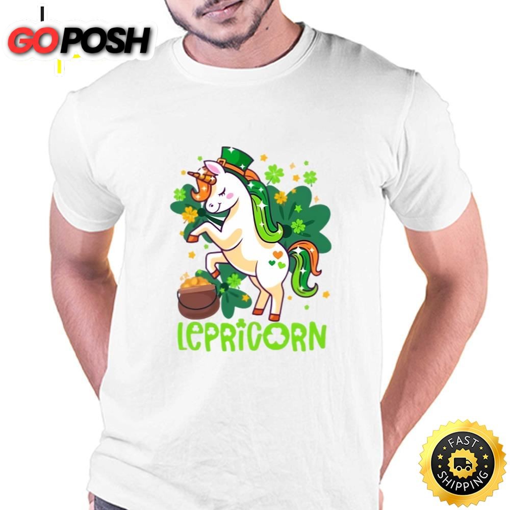 Unicorn Lepricorn St Patricks Day Leprechauns Girls Women T-Shirt